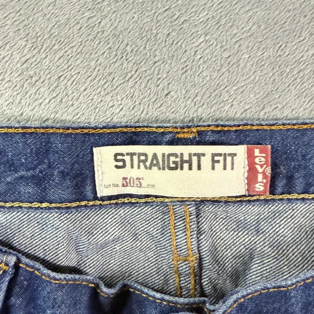 Levi Y2K 505 Jeans Mens 36x32 Dark Wash Straight Fit Denim Pants